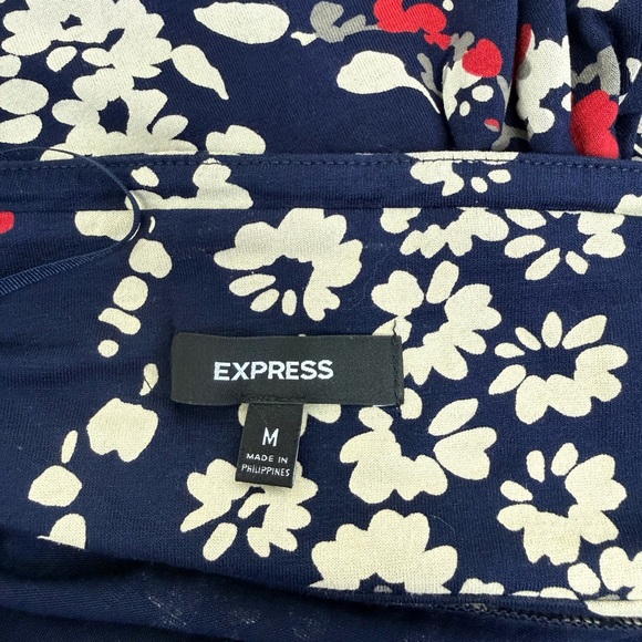 Express Navy Floral Maxi Dress with Cream & Red Accents - Picture 5 of 6